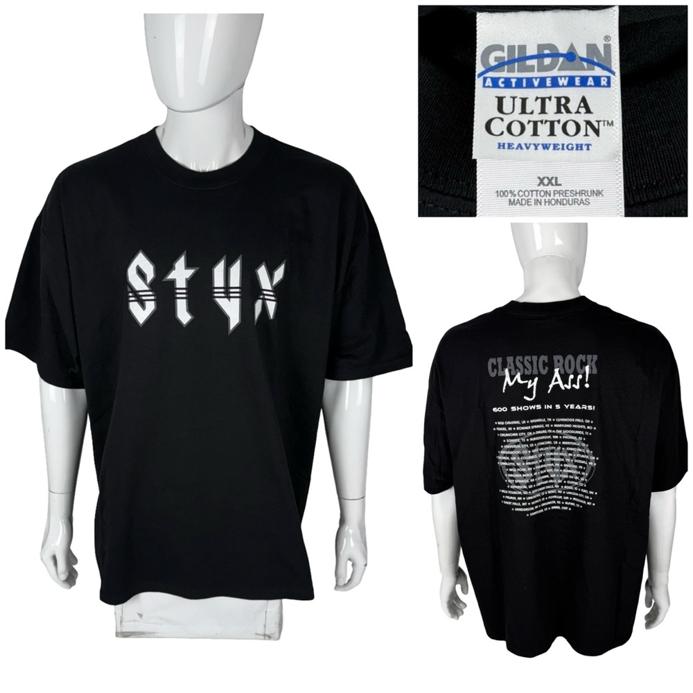 Styx Mens 2XL Shirt Double Sided Tour Classic Rock My Ass Vintage 600 Y2K EUC